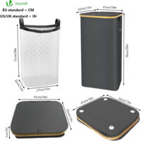 Cesto Portabiancheria VOUNOT 100L Con Ruote - Pieghevole In Bambù E Tessuto - Per Bucato O Riposi - Beige - Foto 6