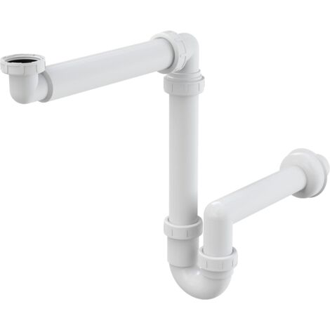 Allcadrain A434 Raumsparsiphon für die Waschbecken mit einer Überwurfmutter 5/4"
