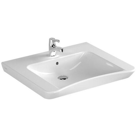 Waschtisch unterfahrbar 650 mm, mit Hahnloch, mit Überlauf, weiß
