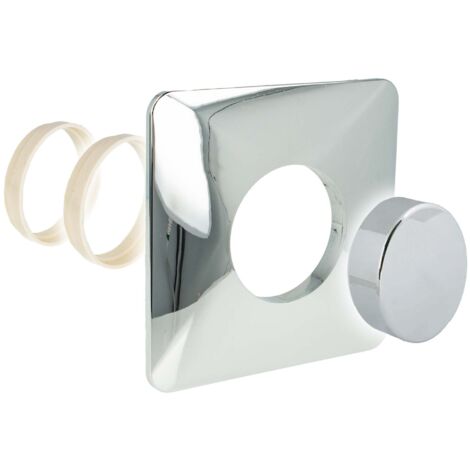 JS Blindabdeckung 140 x 140 mm, KS-verchromt - Typ UBP-CR, inkl. 2 Distanzringen