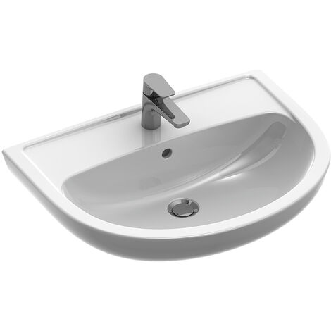 Villeroy & Boch Waschtisch Saval 2.0 mit Hahnloch & Überlauf 650x191x480mm weiß