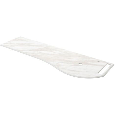 Salgar Waschtischplatten MAM 1590 links mit handtuchhalter für Aufsatzbecken mit Handtuchhalter WEIßER MARMOR 1590 x 12 x 510 mm
