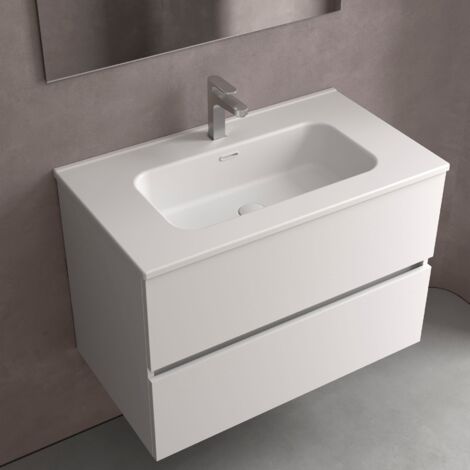 Salgar Waschbecken CONSTANZA 710 Ohne Siphon und Klicker-Ablauf MATT-WEISS 710 x 20 x 460 mm