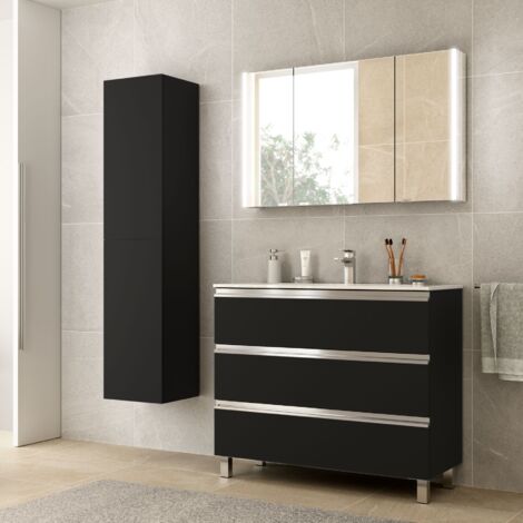 Salgar Badezimmermöbel SPIRIT 1000 mit 3 Metall-Schubladen BLACK VELVET 997 x 810 x 450 mm (1/3)