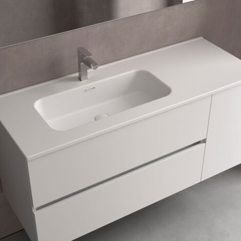 Salgar Waschbecken CONSTANZA 900D ohne Siphon oder Clicker-Ablauf , Für Möbel 600 MATT-WEISS 910 x 20 x 460 mm