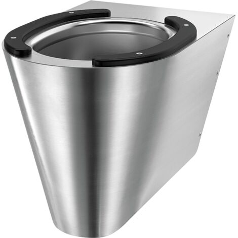 Delabie WC S21 S wandh. Edst. 1.4301 satiniert +2 Sitzbacken schwarz (1/2)