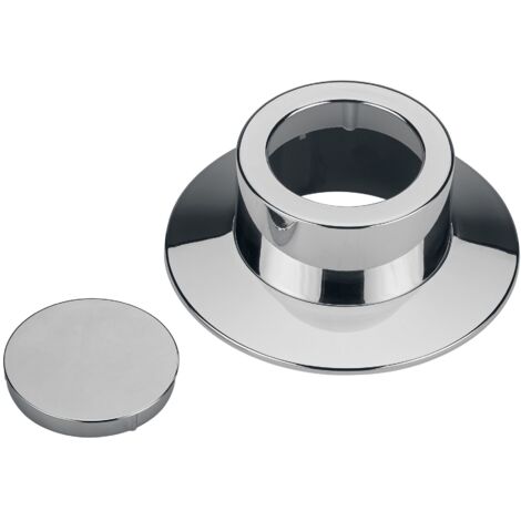 Wasserzähler Abdeckung chrom kurz mit Bilnddeckel passend zu KOAX, Metrona 307/2, Techem Vario S, ABB, Pollumuk, Allmess, Deltamess, Minol MB3
