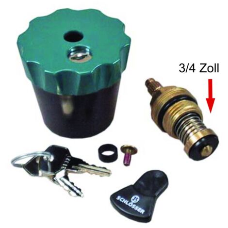 Wassersafe 3/4 Zoll abschließbar für Auslaufventil inkl. Spindel für Garten Wasserhahn