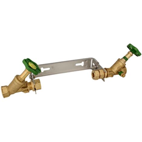 JS Einbaugarnitur 3/4 Zoll für Hauswasserzähler mit Baulänge 190 mm, verstellbare Ausführung - Edelstahl