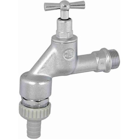 JS AUSLAUFVENTIL MIT RB+SV, O. RV KNEBEL-OBERTEIL,1/2",MATT CHROM