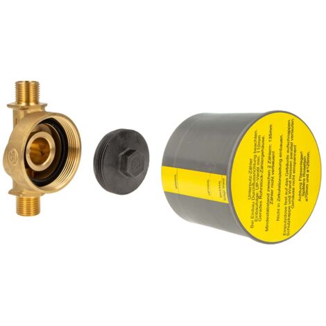 JS Koax G 2 Zoll Unterputz-Wasserzählergehäuse 3/4 AG – Ø 18 mm Lötmuffe – Baulänge 110 mm – Messing nach Trinkwasserverordnung – Schlösser Armaturen (1/5)