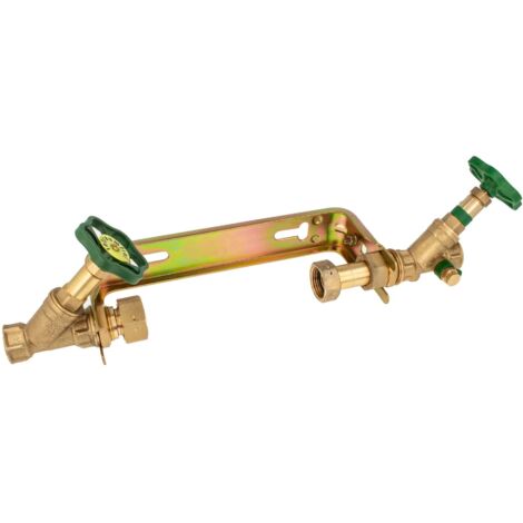 JS Einbaugarnitur 3/4 Zoll für Hauswasserzähler mit Baulänge 190 mm - starre Ausführung - verzinkt