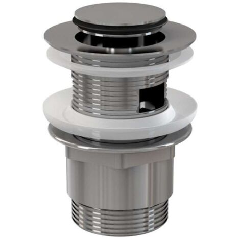 alcadrain Ablaufventil für die Waschbecken CLICK/CLACK 5/4" Ganzmetal mit Überlauf, Kleiner Stopfen