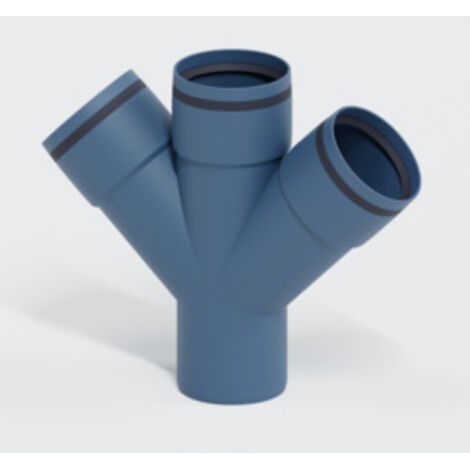PoloPlast POLO KAL XS Doppelabzweig DN 75/75/75, 45 Grad, Horizontal