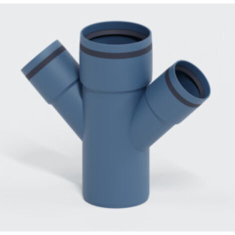 PoloPlast POLO KAL XS Doppelabzweig DN 75/50/50, 45 Grad, Horizontal