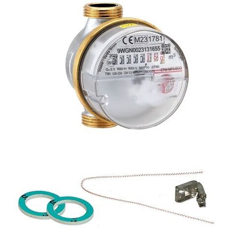 Wohnungswasserzähler Eco Qn 1,5 - 1/2 x 80 mm - warm Eichung 2024