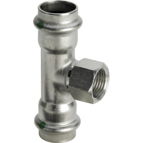 Viega Sanpress Inox T-Stück 437145 15mmxRp 1/2x15mm, Stahl nichtrostend, SC-Contur