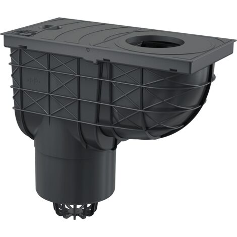 Alcadrain Universal-Regensinkkasten 300×155/125 mm Abgang senkrecht, Schwarz