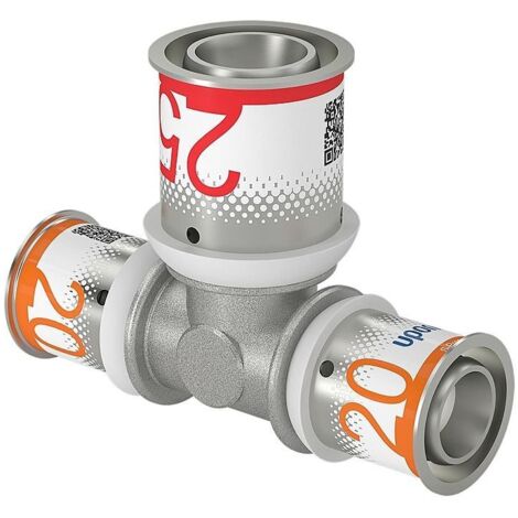 Uponor T-Stück S-Press PLUS reduziert aus Messing, verzinnt 20x25x20mm
