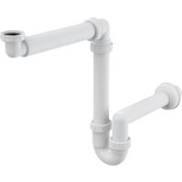 Allcadrain A434 Raumsparsiphon für die Waschbecken mit einer Überwurfmutter 5/4"