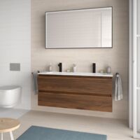 Salgar Schrank wandhängend SPIRIT 1200 2 Metallauszug mit Softeinzug NUSSBAUM MAYA 1194 x 540 x 450 mm