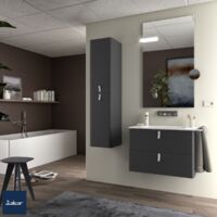 Schrank wandhängend UNIIQ 800 2 Schubladen mit Softeinzug ANTHRAZITGRAU MATT 797 x 540 x 450 mm