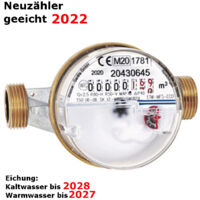 Wohnungswasserzähler Eco Qn 2,5 - 3/4 x 130 mm - kalt Eichung 2024