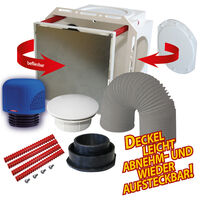 Haas Kunststoff-Wandeinbaukasten groß, befliesbar und Rohrbelüfter