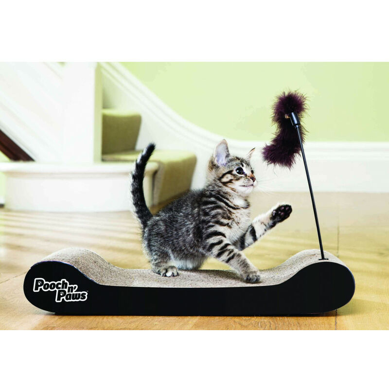 Griffoir pour Chat en Forme de Guitare Herbe à Chat Tapis Grattoir Résistant