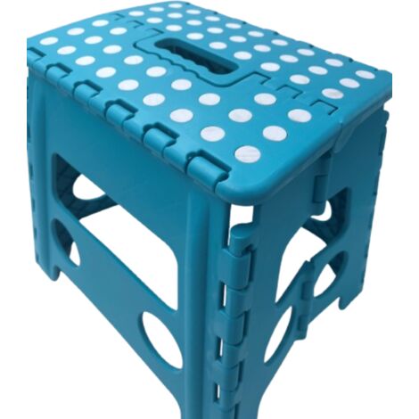 Venteo - Marche Pied Pliant MODELE MOYEN - Résiste jusqu'à 150kg de charge - Pliable - Hauteur 32cm - 32x29x22 cm - Turquoise