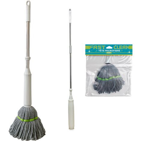 VENTEO - Fast Clean Mop Balai Serpillère Microfibre avec Essorage Intégré Serpillère pour Nettoyage des Sols Durs