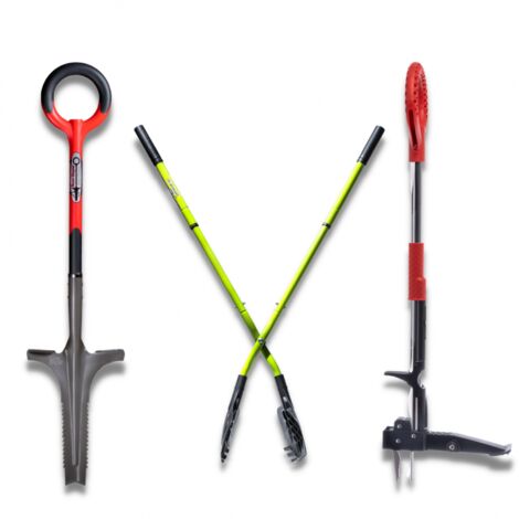 Venteo - Désherbeur lame en V + Ramasse feuille XXL + Extracteur mauvaises herbes - ROOTSLAYER - Outils de Jardin multifonction - Facile d'utilisation - Acier de carbone
