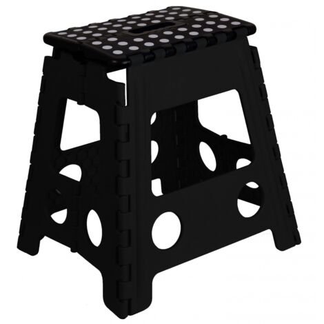 Venteo - Marche Pied Pliant MODELE MOYEN  - Résiste jusqu'à 150kg de charge - Pliable - Hauteur 32cm - 32x29x22 cm - Noir
