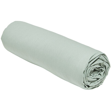 Drap housse 100% coton 180x200 bonnet 30 cm ESSENTIAL Celadon