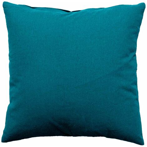 Coussin déhoussable uni en coton Bleu Canard 60x60 cm