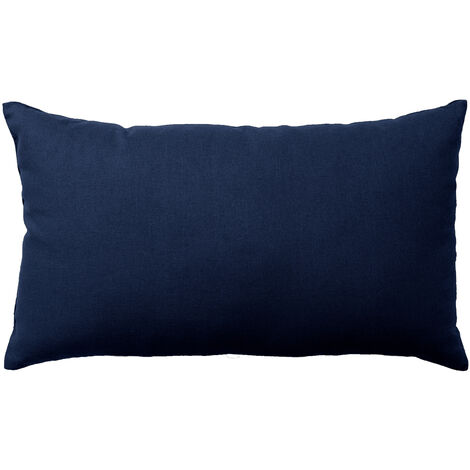Homemaison – Coussin de sol non déhoussable en coton 100% – Dimensions 30x50 cm – Tissu uni bleu marine – Rembourrage fibres polyester (1/5)