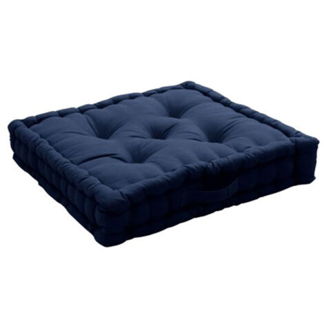 Homemaison – Coussin de sol en coton recyclé 50x50x10 cm – Poignée de transport – Certifié OEKO-TEX – Confort intérieur et extérieur