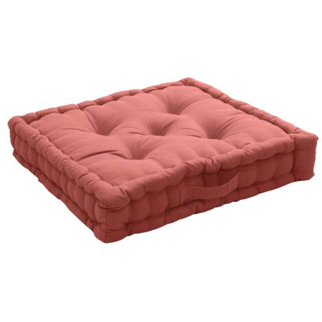 Coussin de Sol 50x50x10 cm LOLA 100% coton coloris ROSE CANYON