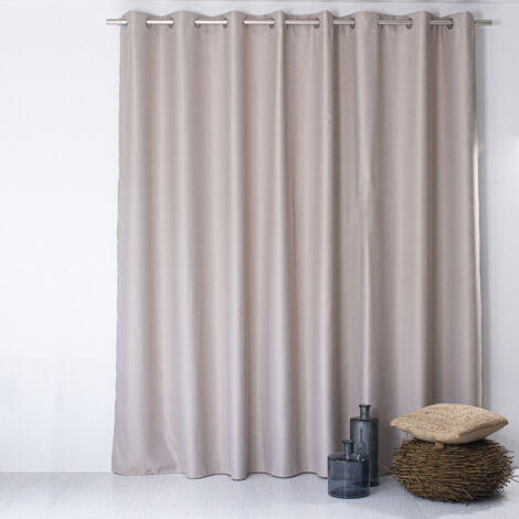 Homemaison – Rideau occultant 300 x 240 cm – 100% polyester 210 g/m² – Oeillets métal chromé 4 cm – Couleur naturelle pour occultation efficace (1/6)