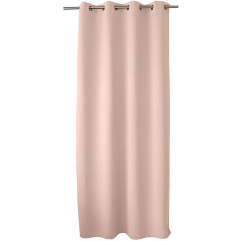 Homemaison – Rideau occultant 140 x 240 cm en polyester 210 g/m² – Couleur vieux rose – 8 œillets en métal chromé pour occultation efficace