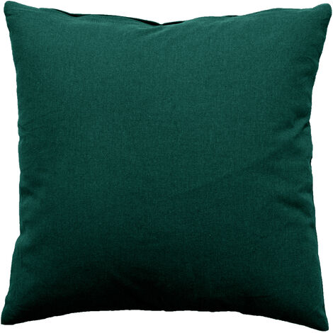 Coussin déhoussable uni en coton Vert foncé 60x60 cm
