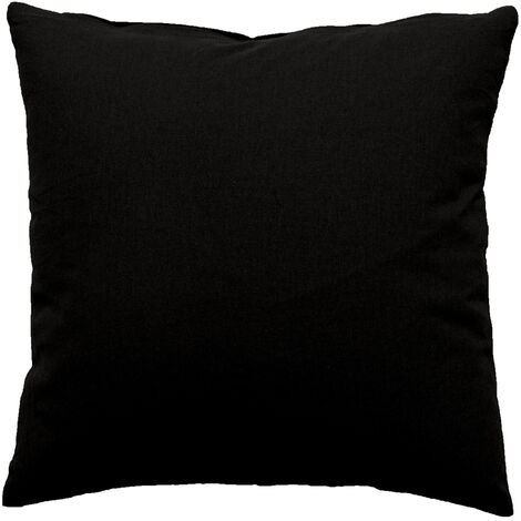 Homemaison – Coussin déhoussable en coton noir 40x40 cm – Rembourrage polyester 350 g – Housse lavable en machine à 30°C – Confort optimal