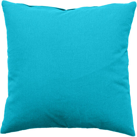 Coussin déhoussable uni en coton Turquoise 60x60 cm