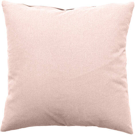 Coussin déhoussable uni en coton Vieux rose 60x60 cm