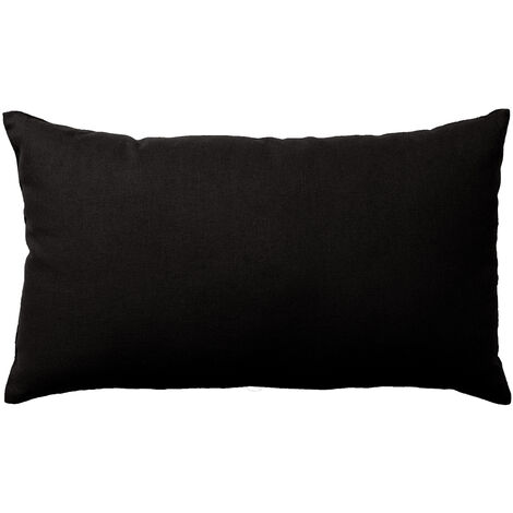Homemaison – Coussin de sol non déhoussable 30x50 cm en coton noir – Rembourrage fibres polyester – Élégance moderne pour intérieur