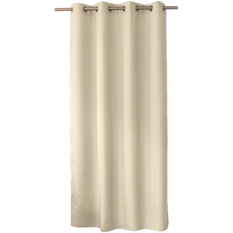 Homemaison – Rideau occultant 140x240 cm – 100% bachette polyester 120 g/m² – 8 oeillets métal chromé – Coloris ECRU