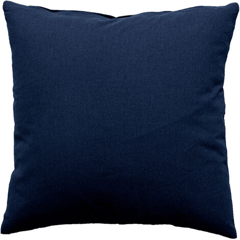 Coussin déhoussable uni en coton Bleu Marine 60x60 cm