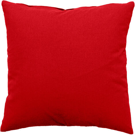 Coussin déhoussable uni en coton Rouge 60x60 cm