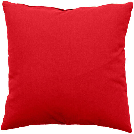 Coussin déhoussable 40 x 40 cm LOLA 100% coton coloris ROUGE