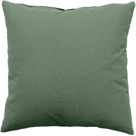 Homemaison – Coussin déhoussable 40x40 cm – 100% coton – Coloris vert argile – Lavable en machine à 30°C – Certifié OEKO-TEX
